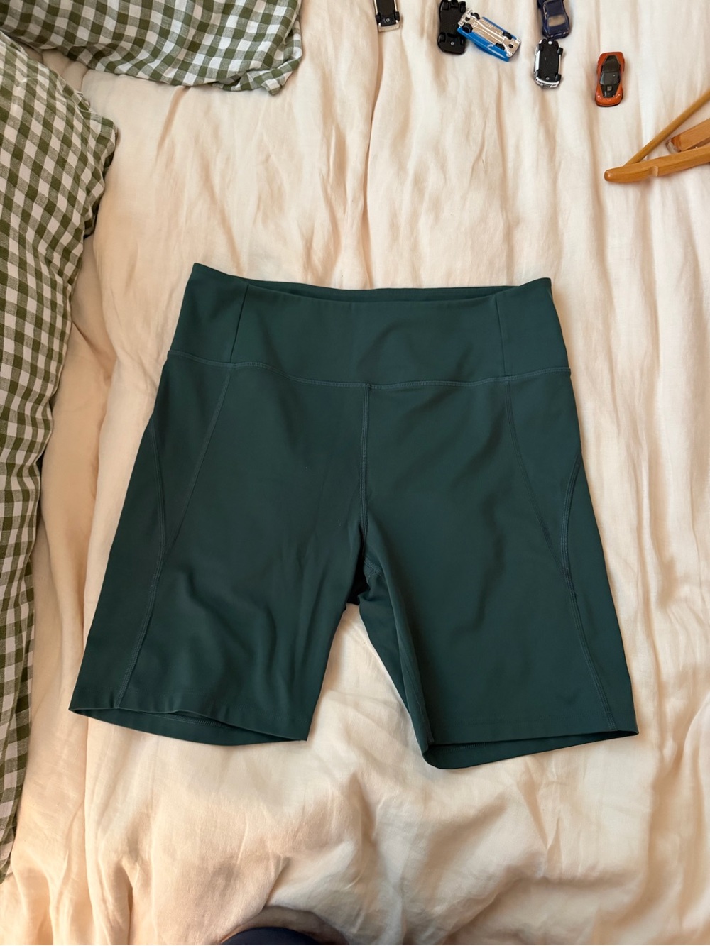 girlfriend collective Deep Teal High-Rise Bike Shorts